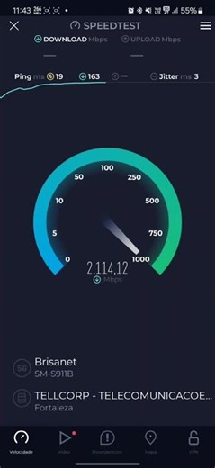 5G NR no Brasil passando de 2 GIGA de download, BRISANET BR