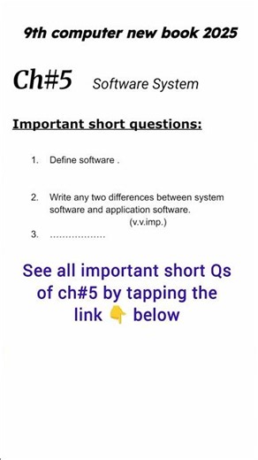Class 9th Computer New Book | Chapter 5 | important short questions | important questions