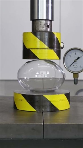 what if we put glass ball into this #asmr #asmrsounds #hydrolicpress