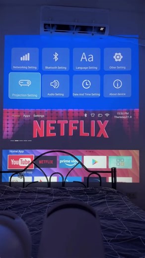 MODOFO Y400 HD Smart Projector | Android 12, WiFi 6, Bluetooth 5.0, 4K Support, Home Projector Bedroom Cinema