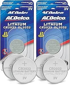 Powermax ACDelco 4-Count CR2032 Batteries, Lithium 3V Coin Cell Button Battery Pack for Watch and Small Electronics, 5 Year Shelf Life