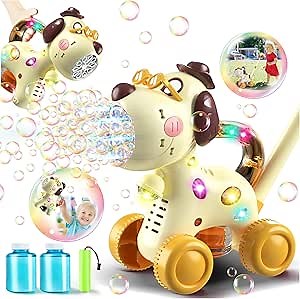 Nicmore Automatic Bubble Machine for Toddlers: Portable Dog Bubble Maker Blower Toys for 3 4 5 6 Year Old Boy Girl Kids Outdoor Toys for Easter Party Birthday