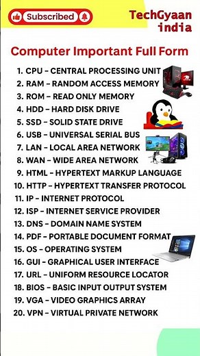 Computer Full Form Explained in one shorts | computer facts #computerbasics