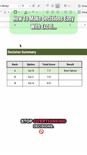 Stop Overthinking Decisions (Use This Simple Excel Method)