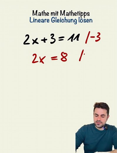 Solving linear equations – example for grade 7