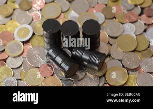 Metal barrels containing oil, gas, or chemicals, with a prohibition sign. Oil barrels Stock Video Footage - Alamy