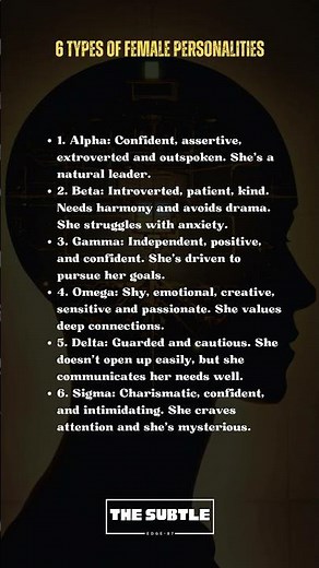 6 Types of Female Personalities Explained