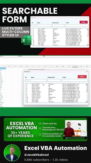 Excel Data Entry Form That Filters Instantly #excel #vba #tutorial