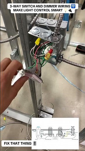 3-WAY SWITCH AND DIMMER WIRING 🎚️ MAKE LIGHT CONTROL SMART 💡#DIMMER #SWITCH #WIRING #electrician