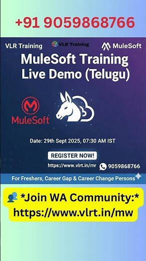 MuleSoft Developer Training in Telugu For Freshers and Career gap #mulesofttraining