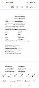 English Worksheet - Grade 5QI. Fill in the blanks with the co... | Filo