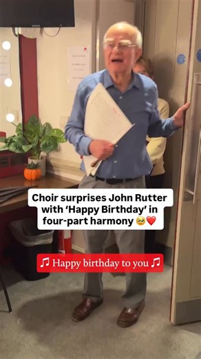 644K views · 32K reactions | Happy 80th birthday, Sir John Rutter! Dan Walker was joined by members of the Bournemouth Symphony Chorus to surprise the beloved choral composer with a cake and a song, backstage at Classic FM Live. ❤️  Listen back to the full concert broadcast on @GlobalPlayer. | Classic FM | Facebook