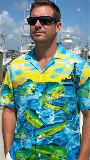 Netecom Fishing Mahi-mahi Hawaiian Shirt for Men | Ocean Summer Outfit