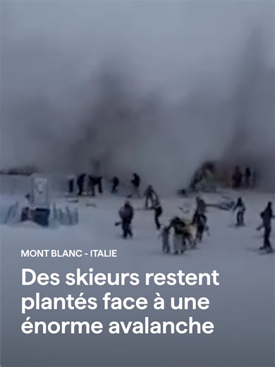Avalanche spectaculaire sur le Mont-Blanc