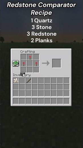 Minecraft Redstone Comparator Recipe #minecraft #shorts