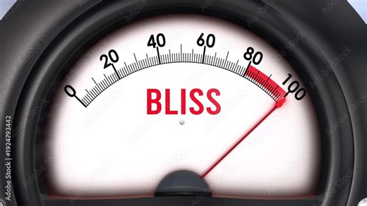 Bliss meter that is hitting a full scale, increasing and high levels of bliss, potential overload. Maximum bliss value, off the charts.