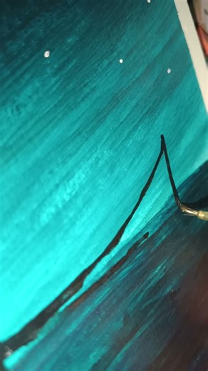 A ship swaying in the bay🌊 simple ship painting for biginners #shipmodel #shipart #woodenships