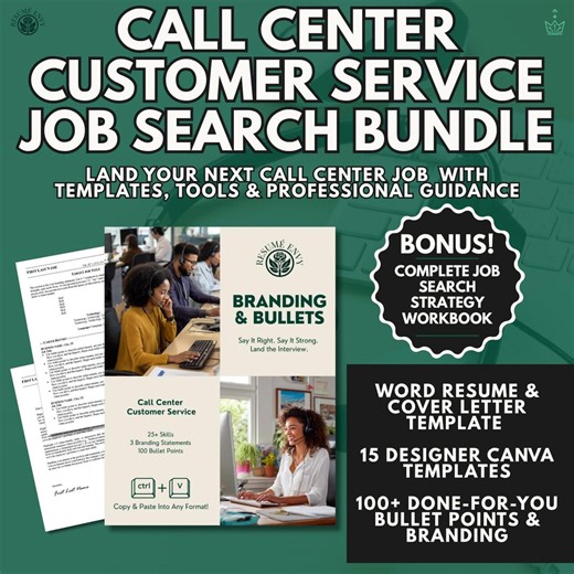 Call Center Customer Service Resume Template Kit: Editable Word, Canva (instant Download) - Etsy