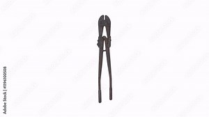 Detailed 3d rendering of a heavy-duty pair of pliers in a studio environment