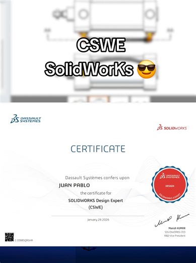 #juanpa_abk con las mas altas certificaciones en #solidworks 😎. #ingenieria del diseño y manufactura #CSWE . Te interesa obtenerla te puedo ayudar #creatorsearchinsights
