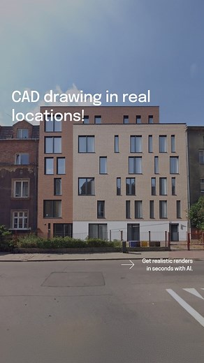 Rendair on Instagram: "👇🏻Comment ''CAD'' to get the website link👇🏻 CAD Drawings in Location (Turn Your Drawings into Reality) Many architects work from CAD programs and don’t have time for 3D modeling, right? Now, you don’t need to model your conceptual ideas for hours just to get realistic renders. Simply upload your 2D CAD drawings to Rendair AI and transform them into realistic renders in seconds! Try it now 👉🏻 link in bio or simply comment CAD to get the website link! #caddrawings #Arc
