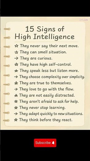 15 Signs of High Intelligence | Smart People Think Differently 🧠💡