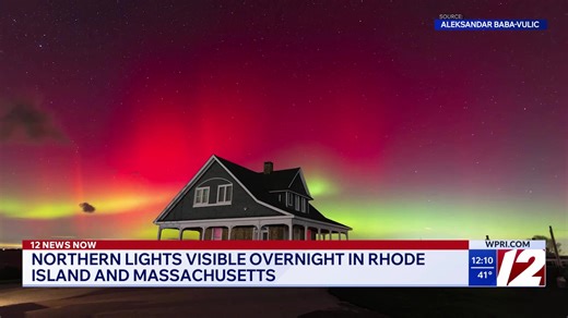 Northern lights visible overnight in Rhode Island, Massachusetts
