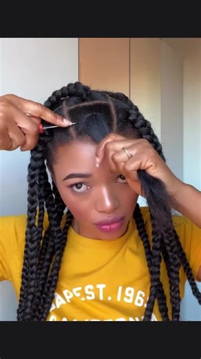 Stylish Braids Hairstyle with Rubber Bands for Natural Hair