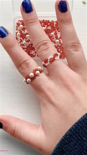 9K views · 107 reactions | DIY Easy Pearl and Seed Beads Ring 殺殺 | Wedding Decoration Ideas | Facebook