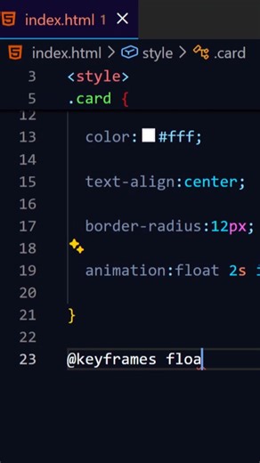 Floating card animation using css #coding #csscoding #webdesign