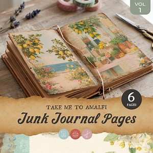 Italien Junk Journal, Amalfi Küste Druckbare Papiere, Mittelmeer Zitronen Doppelseiten, Seaside Junk Journal, 11 x 8.5, SH00 - Etsy.de