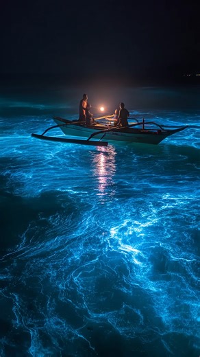 Enorm ous Bioluminescent Squid Lights Up the Night Ocean in The Philippines #Philippines #bioluminescence #ocean | Most Amazing Top 10