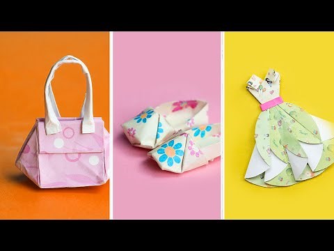 Easy Paper Crafts for Girl | Paper Craft Ideas | Origami Bag | Origami Dress and Shoes by 92 Crafts