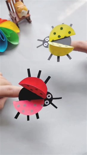 Cute Paper Ladybug 🐞 DIY! Quick and fun paper craft your kids will love. Try this easy finger-puppet ladybug and enjoy creative time at home. Follow my page for more colorful paper toys, DIY ideas & kids activities! #PaperCraft #KidsCraft #DIYForKids #PaperToy #Ladybug #CreativeKids #CraftIdeas #FunLearning #ArtAndCraft #TrendingReels #ViralReel #DIYProjects #HandmadeCraft #MagicHandsCreation | Magic.HandsCreation