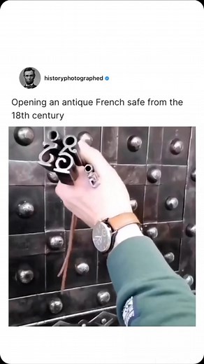 315K views · 6.4K reactions | The antique metal safe hails from France and was made around the end of the 18th century or beginning of the 19th century. Judging by how many moving parts there are on this lock system and the extremely unusual keys — yes there are more than one required to open it, indicating it was made for someone very wealthy to protect something very precious. Like history? Follow  @historyphotographed | History In Pictures | Facebook