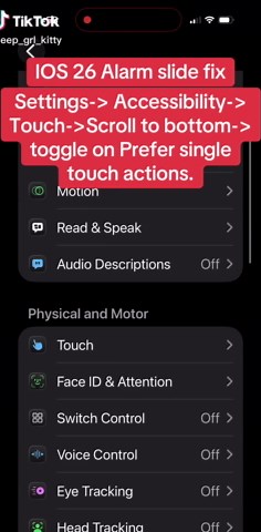 This is how you turn off the slide option on your iPhone alarm! Let me decide to tap it and over sleep! Comment if you need tips for other awful features! @Kelly Hargrove Hope this helps. #ios26 #appleupdate #applealarm #momsoftiktokclub #genx