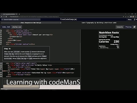 learn2code | freeCodeCamp (New) Responsive Web Design - Building a Nutrition Label: Step 51