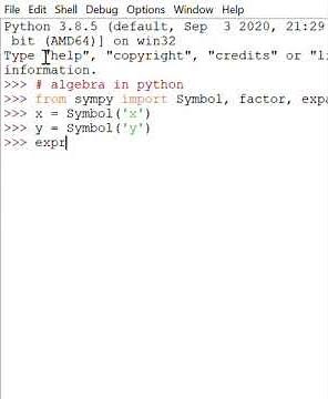 Algebra in Python: import 'sympy' module and test it!