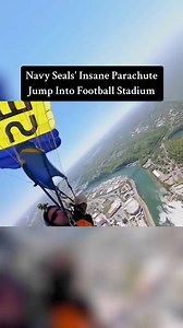 Navy Seals' Parachute Into Football Stadium #navy #navyseal #insane #parachute #football #stadium #jump #fyp #fypシ #foryou #trending #viral | Aerial Warriors