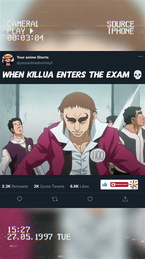 Killua finished the Hunter Exam in seconds ⚡ #anime