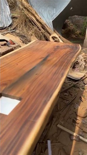 Flawless Finish! ✨ Custom Live Edge Wood Slab 🪵