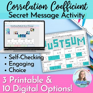 Correlation Coefficient Activity Digital and Printable