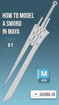 Fantasy Sword in Maya – Part 1: Handle & Guard #shorts