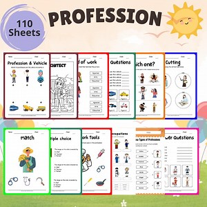 Job Activities Printable, Occupation Worksheets Kids, Printable Job Kids, Children’s Profession Activities, - Etsy