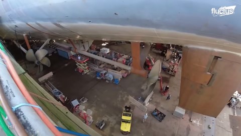 Repairing large ship propellers by hand involves a unique process