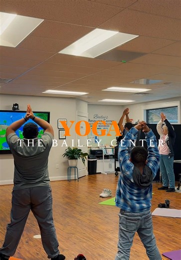 Stretching, breathing, and building confidence together 🧘‍♀️💛 Yoga Night at The Bailey Center! #autism #specialneeds #autismawareness #disability #yoga