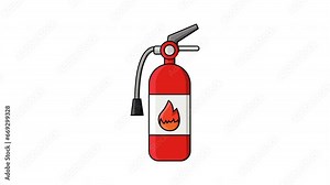 Animation forms a fire extinguisher icon
