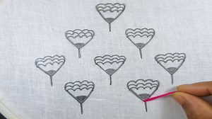 hand embroidery amazing all over design for dress, easy flower embroidery tutorial for beginners | SR Embroidery