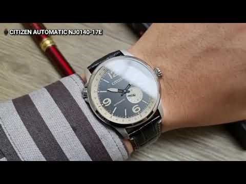 HWATCH Review Đồng Hồ Citizen NJ0140-17E Automatic Dây Da Mặt Đen Viền Trắng Nam