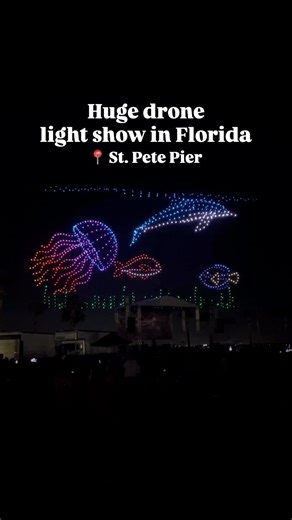 Huge drone light show in St. Pete! This is why visiting the St. Pete Pier is one of the best things to do in St. Pete ❤️ | I Love the Burg St. Pete